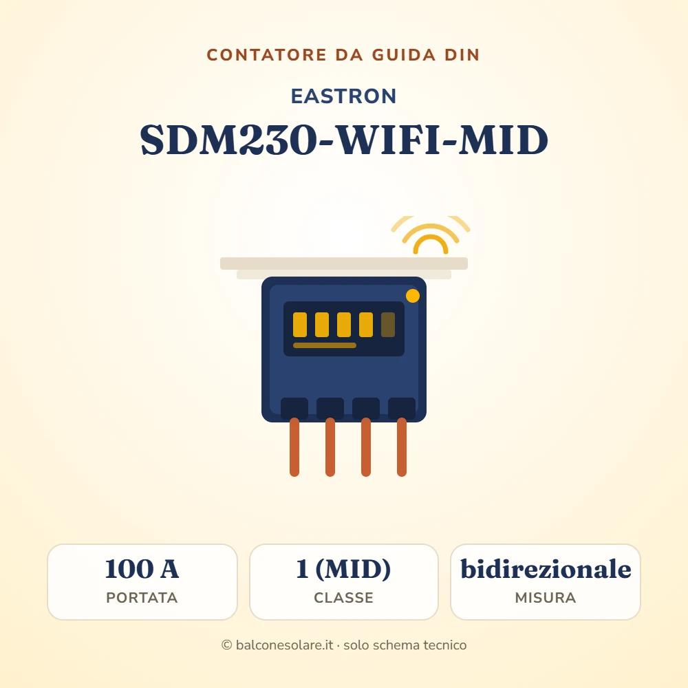 Eastron SDM230-WIFI-MID (contatore MID monofase da 100 A con Wi-Fi)