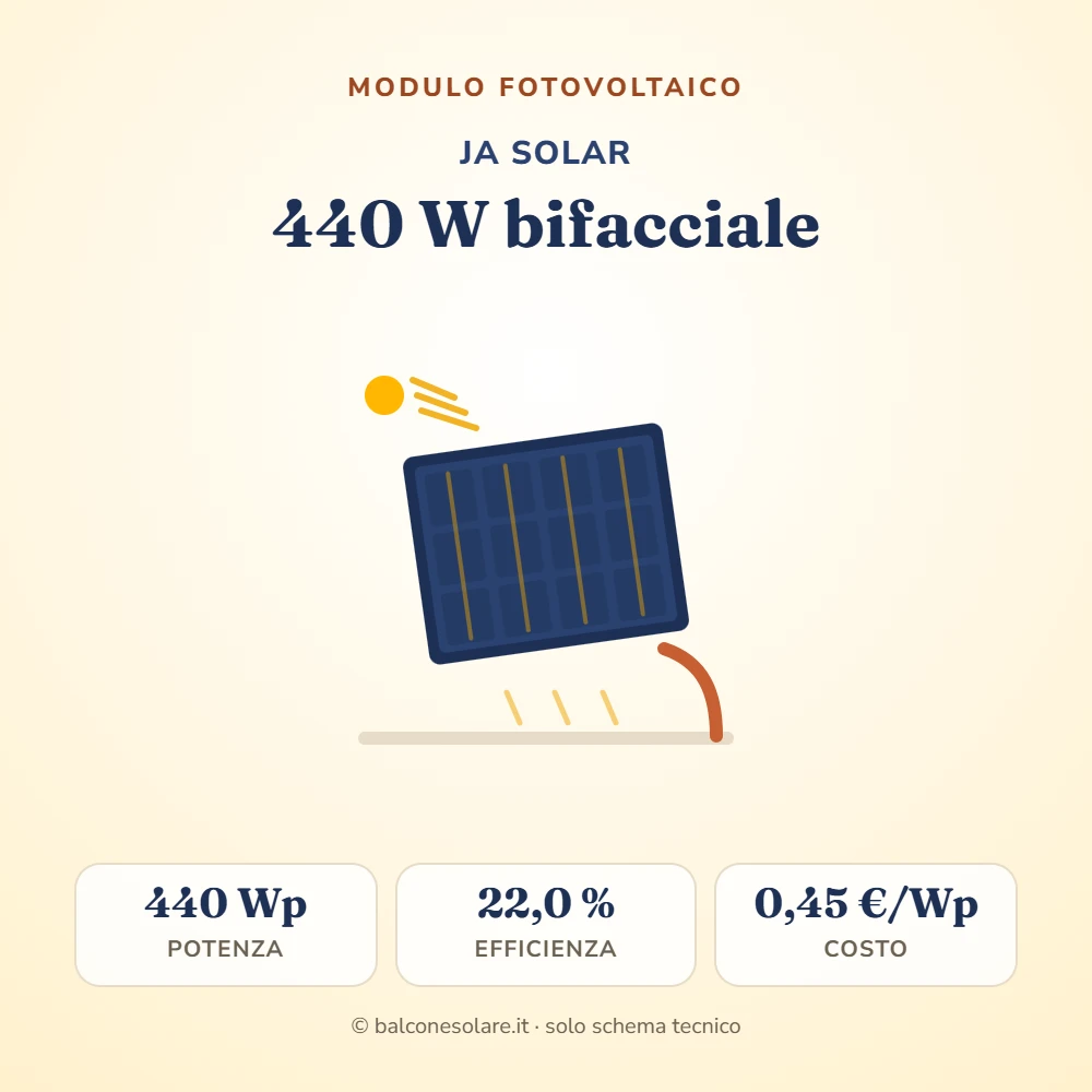 JA Solar 440 W bifacciale Black Edition (modulo fotovoltaico)