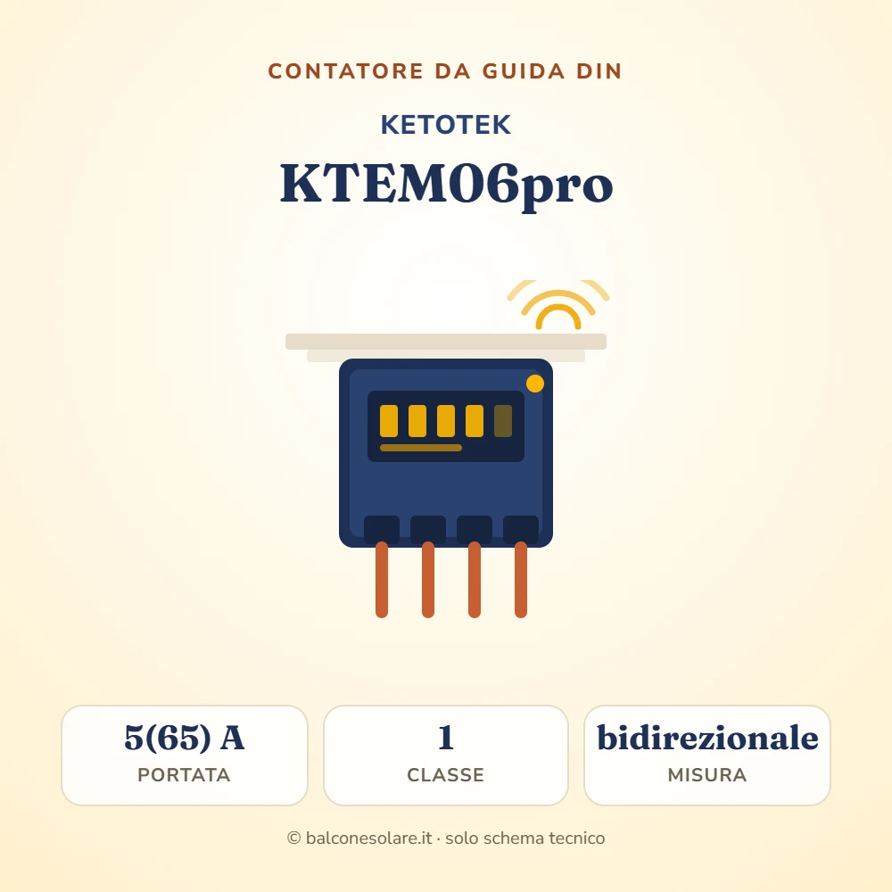 KETOTEK KTEM06pro (contatore bidirezionale da guida DIN)
