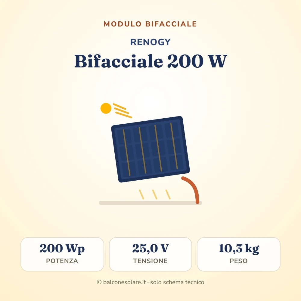 Renogy bifacciale 200 W RSP200DCT-DE (modulo fotovoltaico)
