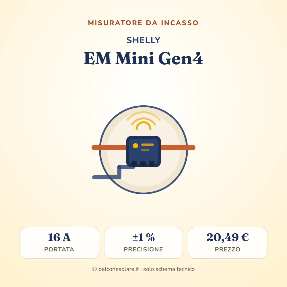 Shelly EM Mini Gen4 (misuratore di energia da incasso)