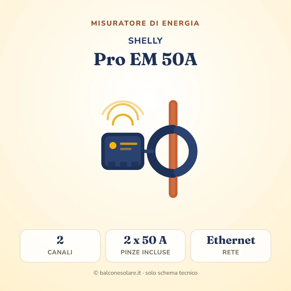 Shelly Pro EM 50A (misuratore di energia da guida DIN)
