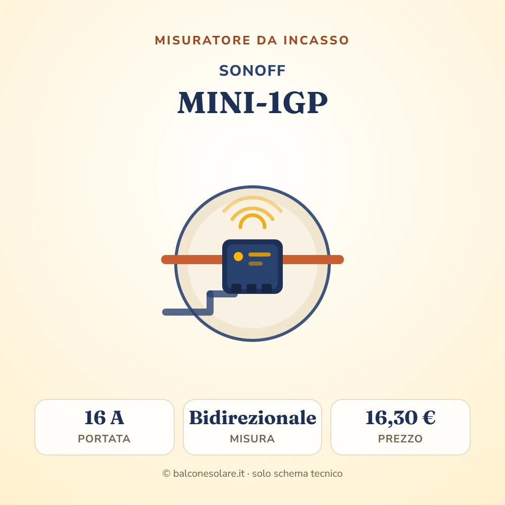 SONOFF MINI-1GP (misuratore di energia bidirezionale da incasso)