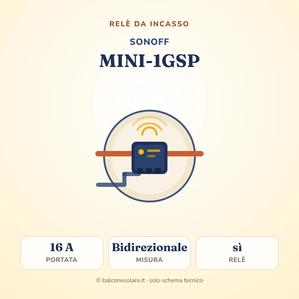 SONOFF MINI-1GSP (relè da incasso con misura bidirezionale)