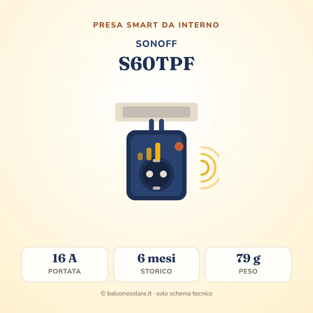 SONOFF S60TPF (presa smart con misura dei consumi)